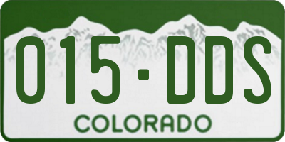 CO license plate 015DDS