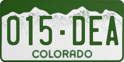 CO license plate 015DEA