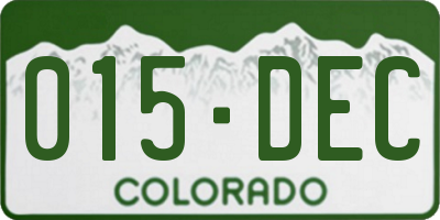CO license plate 015DEC
