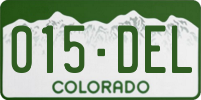 CO license plate 015DEL