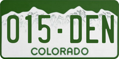 CO license plate 015DEN