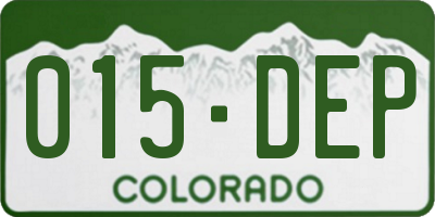 CO license plate 015DEP