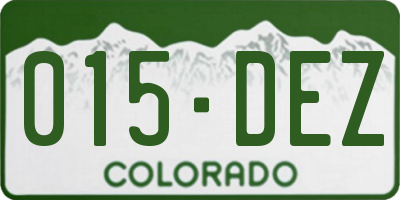 CO license plate 015DEZ