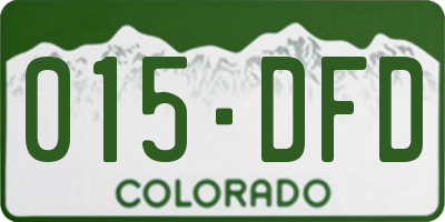 CO license plate 015DFD