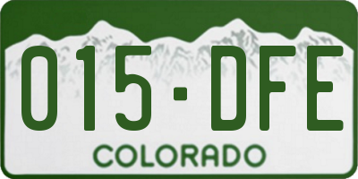 CO license plate 015DFE