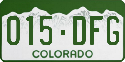 CO license plate 015DFG