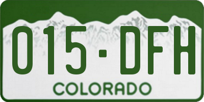 CO license plate 015DFH