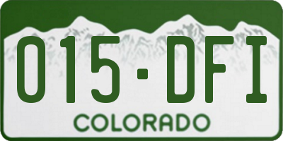 CO license plate 015DFI