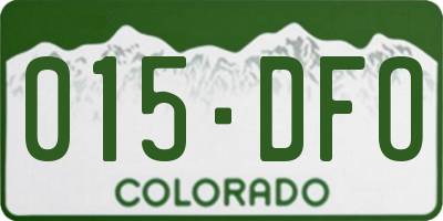 CO license plate 015DFO
