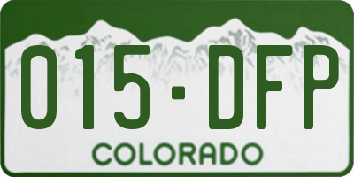 CO license plate 015DFP
