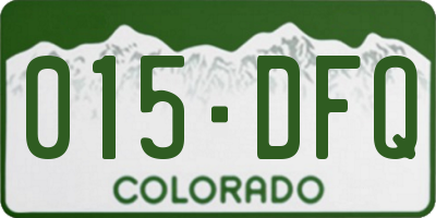 CO license plate 015DFQ