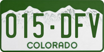 CO license plate 015DFV
