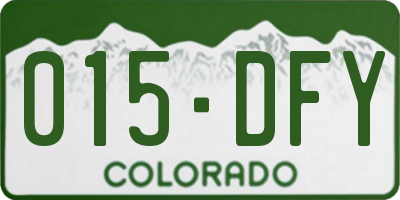 CO license plate 015DFY