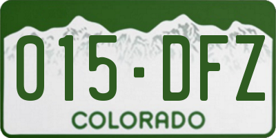 CO license plate 015DFZ
