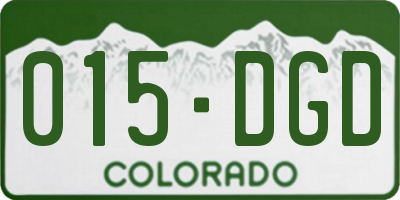 CO license plate 015DGD