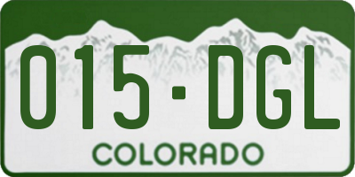 CO license plate 015DGL