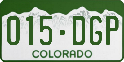 CO license plate 015DGP