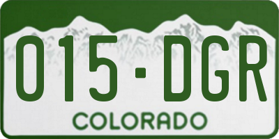 CO license plate 015DGR