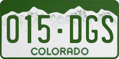 CO license plate 015DGS