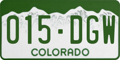 CO license plate 015DGW