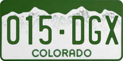 CO license plate 015DGX