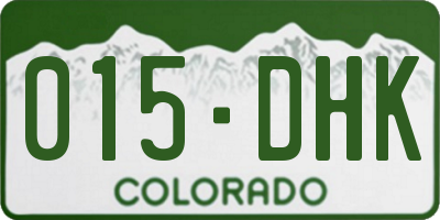 CO license plate 015DHK