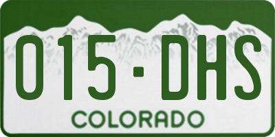 CO license plate 015DHS