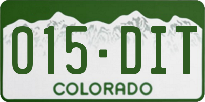 CO license plate 015DIT