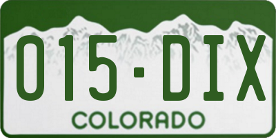 CO license plate 015DIX