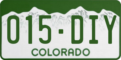 CO license plate 015DIY