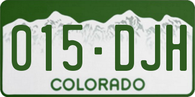 CO license plate 015DJH