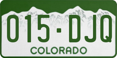 CO license plate 015DJQ