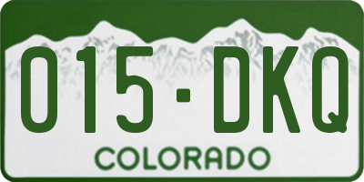 CO license plate 015DKQ