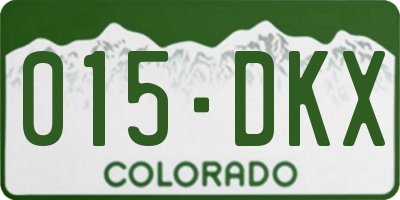 CO license plate 015DKX