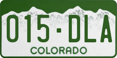 CO license plate 015DLA