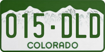 CO license plate 015DLD