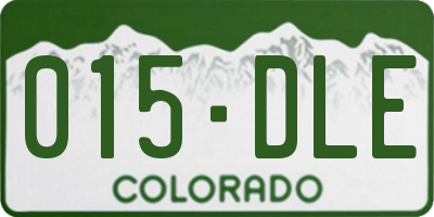 CO license plate 015DLE