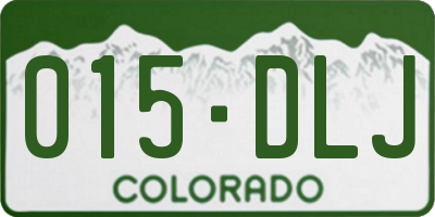 CO license plate 015DLJ