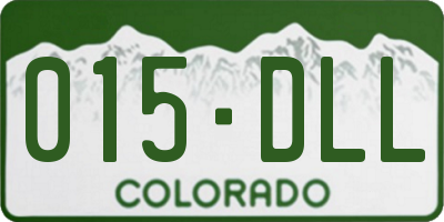 CO license plate 015DLL