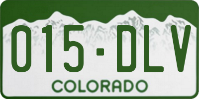 CO license plate 015DLV