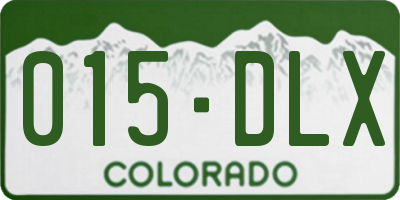 CO license plate 015DLX