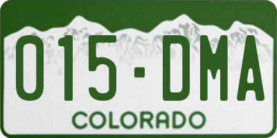 CO license plate 015DMA