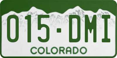CO license plate 015DMI