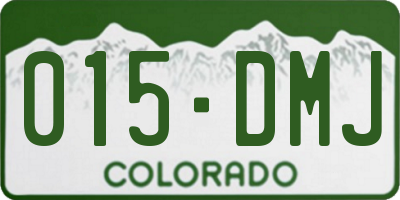 CO license plate 015DMJ
