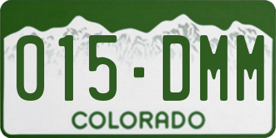 CO license plate 015DMM