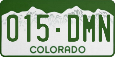 CO license plate 015DMN