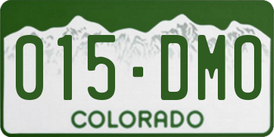 CO license plate 015DMO