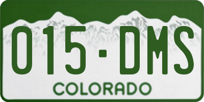 CO license plate 015DMS