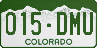 CO license plate 015DMU