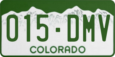 CO license plate 015DMV